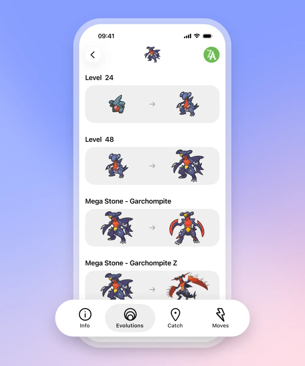 Pokémon evolution chain and methods